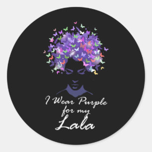 Wear Purple For My Lala Mum Support Alzheimerheime Classic Round Sticker