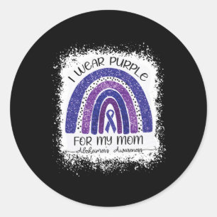 Wear Purple For My Mum Alzheimerheimer's Awareness Classic Round Sticker