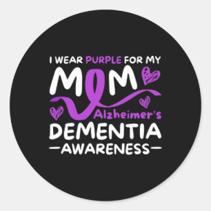 Wear Purple For My Mum Brain Disorder Classic Round Sticker