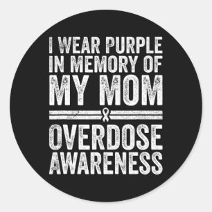 Wear Purple For My Mum Classic Round Sticker