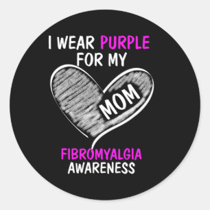 Wear Purple For My Mum Fibromyalgia Awareness 1 Classic Round Sticker