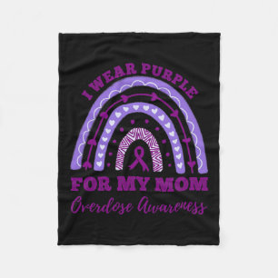 Wear Purple For My Mum Overdose Awareness Rainbow  Fleece Blanket