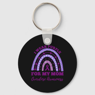 Wear Purple For My Mum Overdose Awareness Rainbow  Key Ring