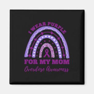 Wear Purple For My Mum Overdose Awareness Rainbow Magnet