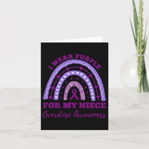 Wear Purple For My Niece Overdose Awareness Rainbo Card