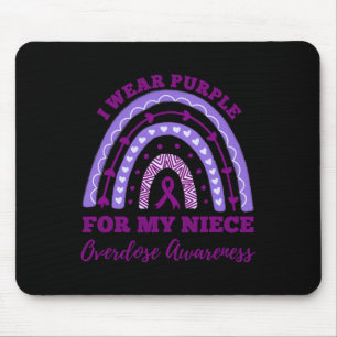 Wear Purple For My Niece Overdose Awareness Rainbo Mouse Pad
