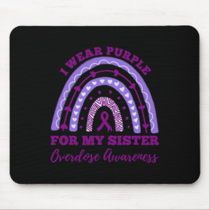 Wear Purple For My Sister Overdose Awareness Rainb Mouse Pad