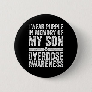 Wear Purple For My Son Drug Overdose 6 Cm Round Badge