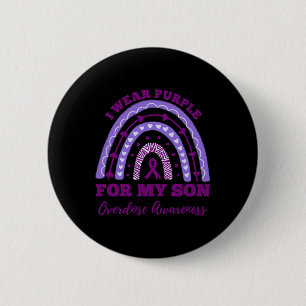 Wear Purple For My Son Overdose Awareness Rainbow 6 Cm Round Badge