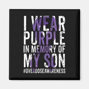 Wear Purple For My Son Overdose Awareness Ribbon 1 Magnet