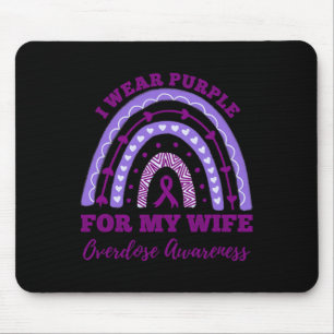 Wear Purple For My Wife Overdose Awareness Rainbow Mouse Pad