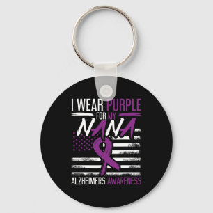 Wear Purple For Nana Alzheimer Alzheimers Awarenes Key Ring