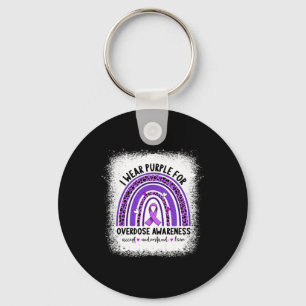 Wear Purple For Overdose Awareness Boho Rainbow Ri Key Ring