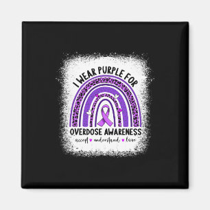 Wear Purple For Overdose Awareness Boho Rainbow Ri Magnet