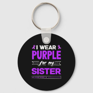 Wear purple for sister alzheimer's awareness key ring