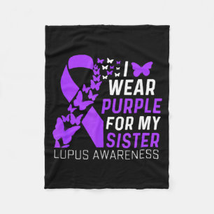 Wear Purple For Sister Lupus Awareness Purple Fleece Blanket