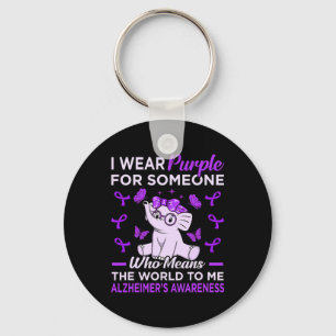 Wear Purple For Someone Heimerheimer's Awareness R Key Ring