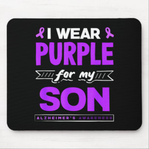 Wear purple for son alzheimer's awareness ribbon mouse pad