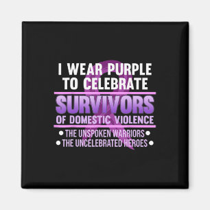 Wear Purple For Survivor Domestic Violence Awarene Magnet