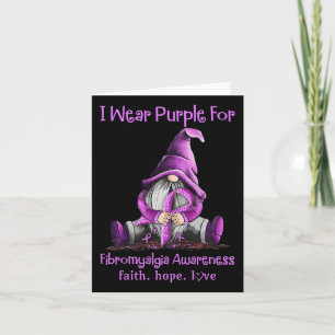 Wear Purple Gnomes Ribbon Fibromyalgia Awareness Card