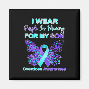 Wear Purple In Memory For My Son Overdose Awarenes Magnet