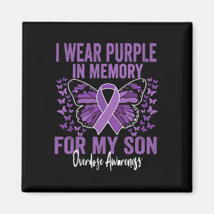 Wear Purple In Memory For My Son Overdose Awarenes Magnet