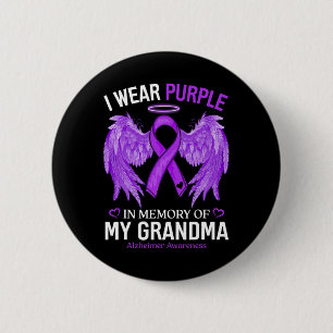 Wear Purple In Memory Of Grandma Alzheimerheimer A 6 Cm Round Badge