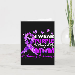 Wear Purple in Memory of Mum heimers Awareness Card