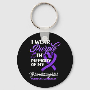 Wear Purple In Memory Of My Granddaughter Overdose Key Ring