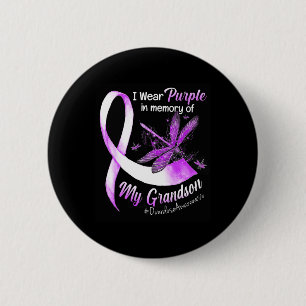 Wear Purple In Memory Of My Grandson Overdose Awar 6 Cm Round Badge