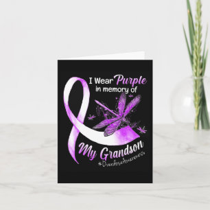 Wear Purple In Memory Of My Grandson Overdose Awar Card