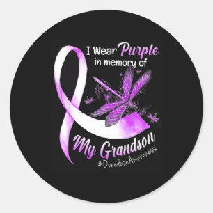 Wear Purple In Memory Of My Grandson Overdose Awar Classic Round Sticker