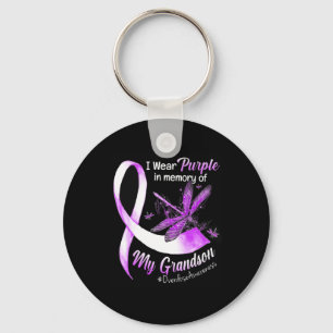 Wear Purple In Memory Of My Grandson Overdose Awar Key Ring