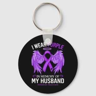 Wear Purple In Memory Of My Husband Alzheimerheime Key Ring
