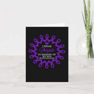 Wear Purple In Memory Of My Son Overdose Awareness Card