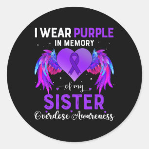 Wear Purple In Memory Of My Son Overdose Awareness Classic Round Sticker