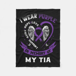 Wear Purple In Memory Of My Tia Pancreatic Cancer Fleece Blanket