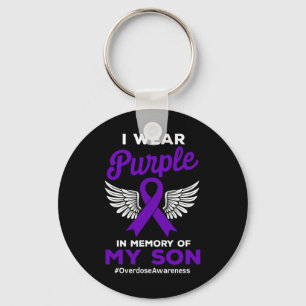 Wear Purple Memory Of My Son Overdose Quote Awaren Key Ring
