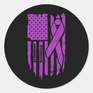 Wear Purple Overdose Awareness Gifts Opioid Surviv Classic Round Sticker