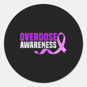 Wear Purple Overdose Awareness Gifts Opioid Surviv Classic Round Sticker