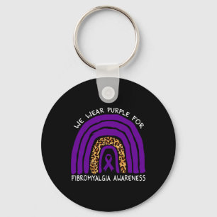 Wear Purple Rainbow For Fibromyalgia Awareness Key Ring