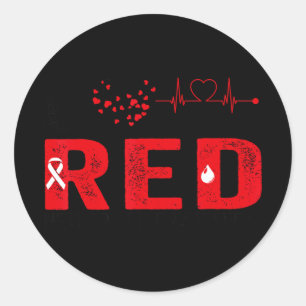 Wear Red Day Go Red Heart Disease Awareness 2025  Classic Round Sticker
