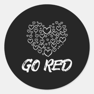 Wear Red Day Go Red Heart Disease Awareness Classic Round Sticker