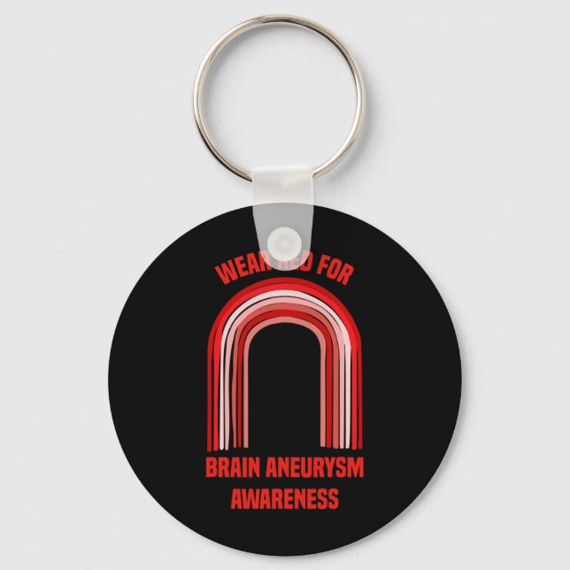 Wear Red For Brain Aneurysm Awareness   Brain Aneu Key Ring (Front)