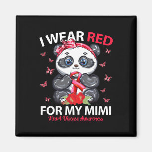 Wear Red For My Mimi Heart Disease Awareness Panda Magnet