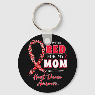 Wear Red For My Mum Heart Disease Awareness Women Key Ring
