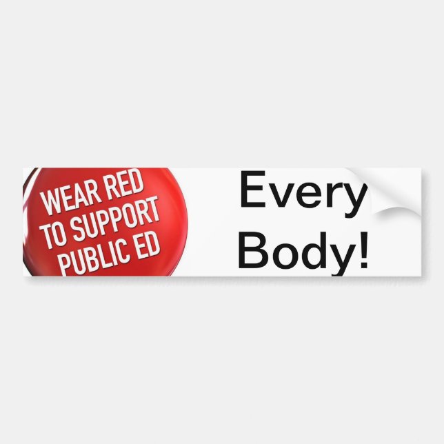 Wear Red for Public Ed Bumper Sticker (Front)