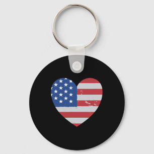 Wear Red Friday Heart American Flag For Men And Wo Key Ring