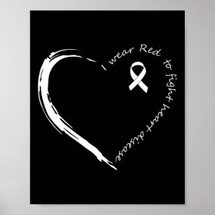 Wear Red To Fight Heart Disease Awareness  Poster