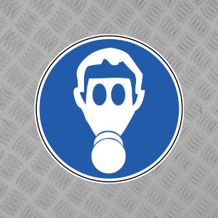 Wear Respiratory Protection Hazard Symbol Label